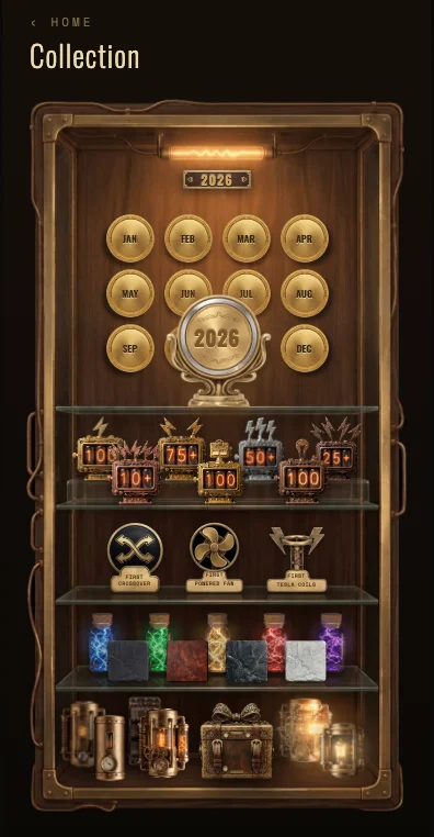 The Voltaic collection cabinet